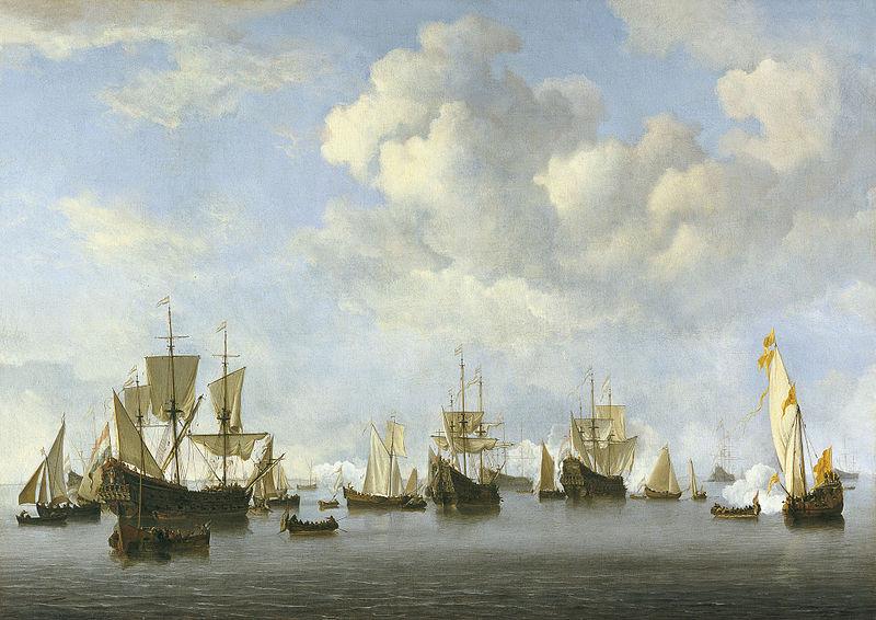 Willem Van de Velde The Younger The Dutch Fleet in the Goeree Straits oil painting picture